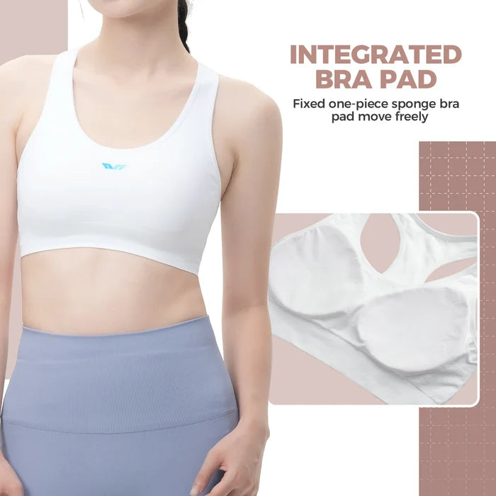 ROCKBROS sports bra for women high impact seamless padding
#Color_White