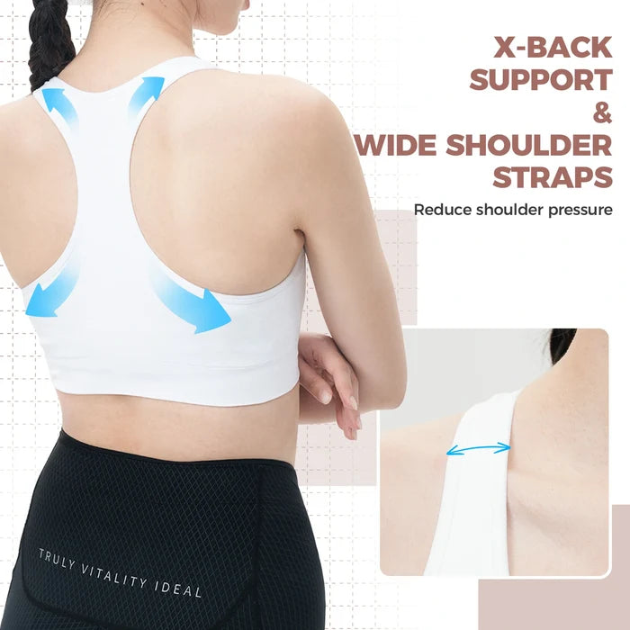 ROCKBROS sports bra for women high impact seamless padding
#Color_White