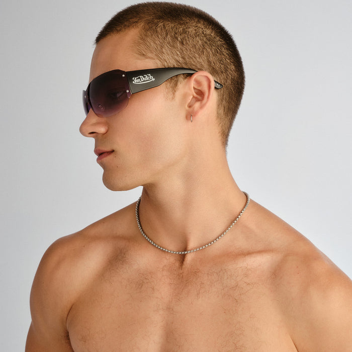 Tabloid Gold Black Uni-Sex Wrap Sunglasses | Aire