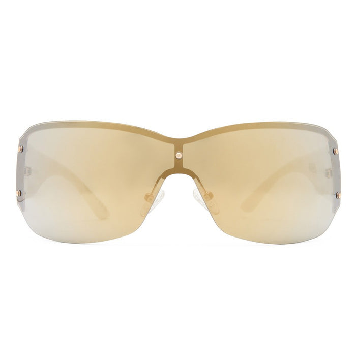 Tabloid Gold White Uni-Sex Wrap Sunglasses | Aire