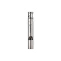 Silver pen-shaped device with a brand logo on a white background