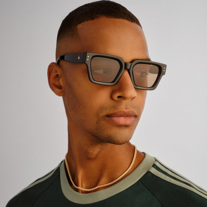 Transit Black Uni-Sex Rectangle Sunglasses | Aire