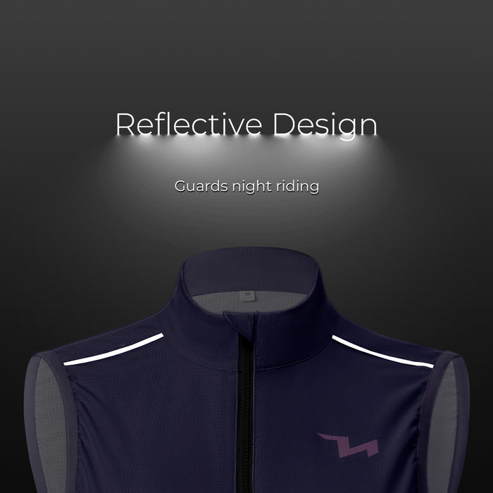 TVI windproof women's cycling vest MJ008, lightweight and breathable design for added protection during windy rides. #Color_Purple