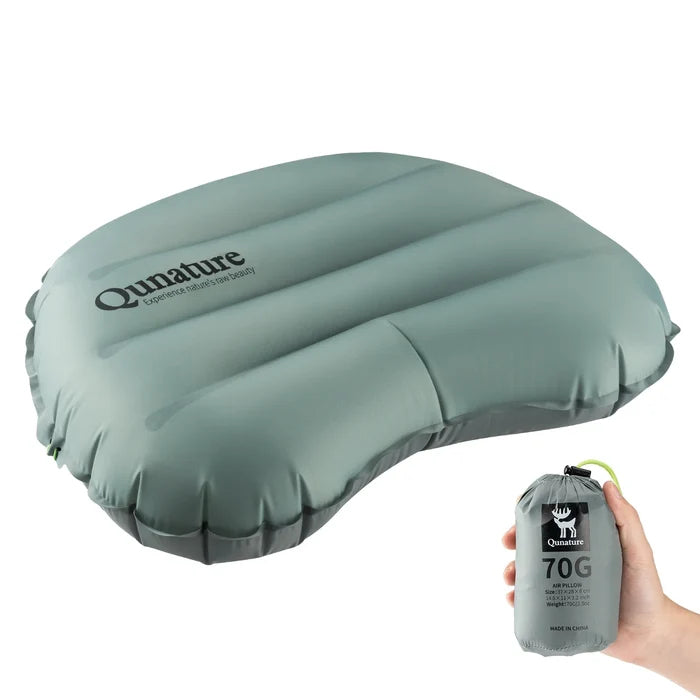 A rock gray inflatable ultra-light waterproof camping pillow#color_gray