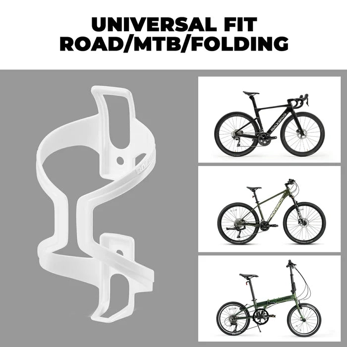 White PC lightweight bike bottle cage 2 pack wide opening design#color_white