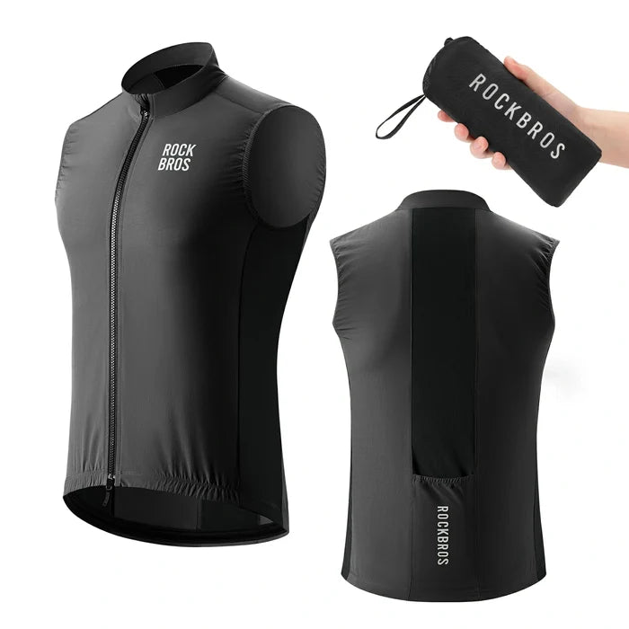 Lightweight and breathable black cycling vest for men and women#Color_Black