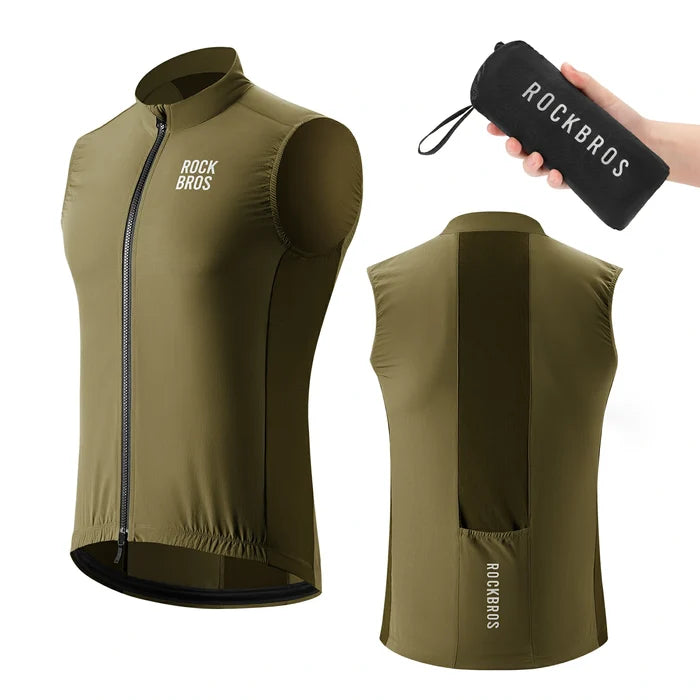 Lightweight and breathable black cycling vest for men and women#Color_Brown