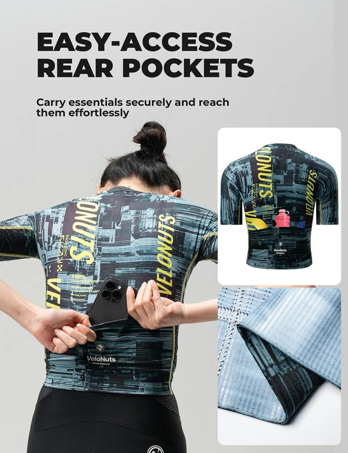 VeloNuts women's cycling jersey short sleeve 3 pockets