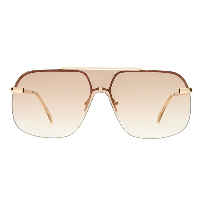 Venatici Bright Gold Female Aviator Sunglasses | Aire
