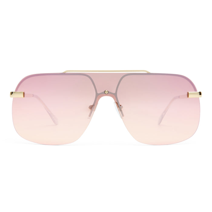 Venatici Gold Female Aviator Sunglasses | Aire