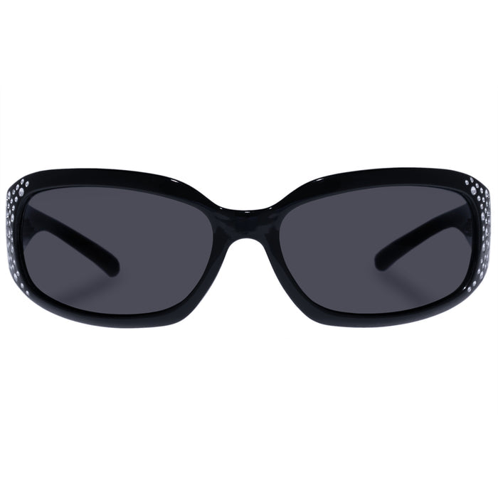 Vesta Black Bedazzle Uni-Sex Wrap Sunglasses | Aire