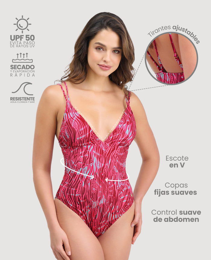Vestido-de-Baño-Entero-|-Escote-en-V-|-Control-Suave-de-Abdomen_St Even Colombia_99935