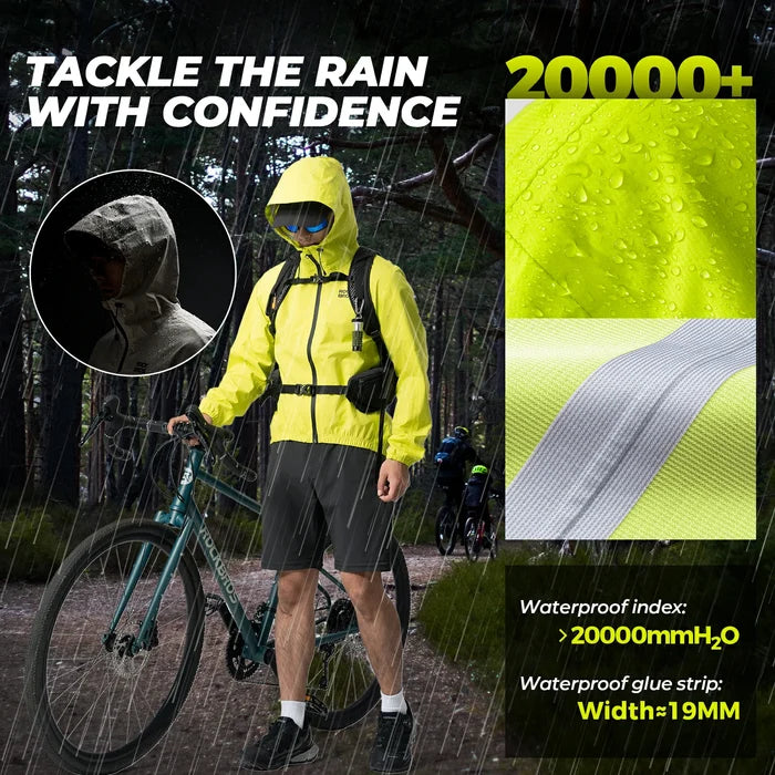 waterproof cycling rain jacket lightweight breathable raincoat for men and women