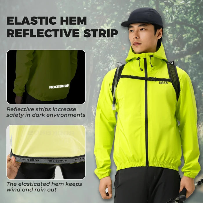 waterproof cycling rain jacket lightweight breathable raincoat for men and women