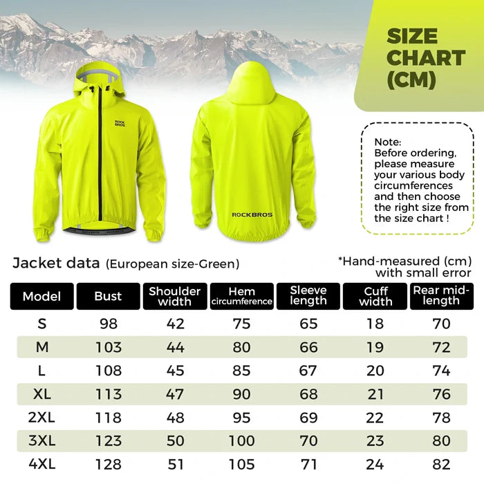 waterproof cycling rain jacket lightweight breathable raincoat for men and women