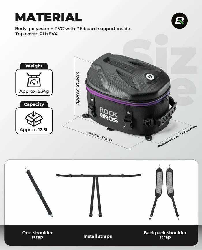 Waterproof Motorcycle & E-Bike Rear Seat Tail Bag