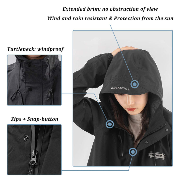 ROCKRBOS Waterproof Raincoat & Overtrousers for Men Women with Reflective
