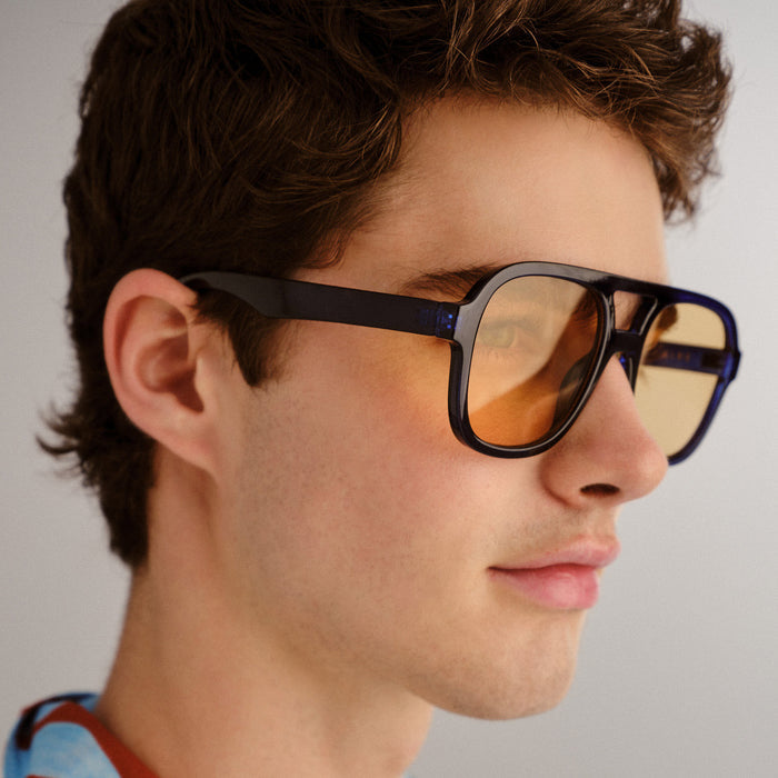 Whirlpool Navy Uni-Sex Aviator Sunglasses | Aire