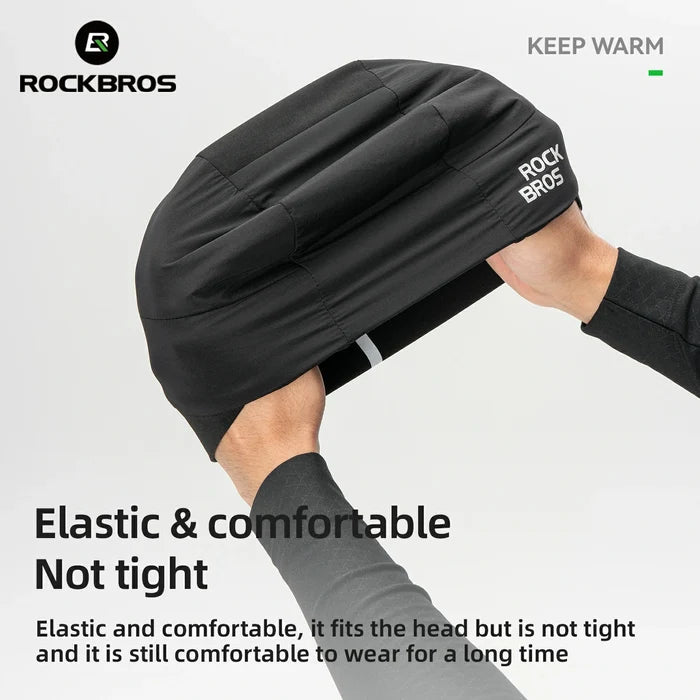 windproof thermal skull cap with extended ear cover for warm winter cycling
