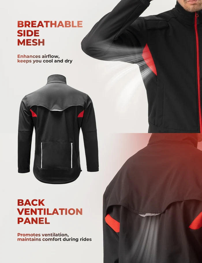 Winter Cycling Clothing Set with Windproof Jacket & Trousers