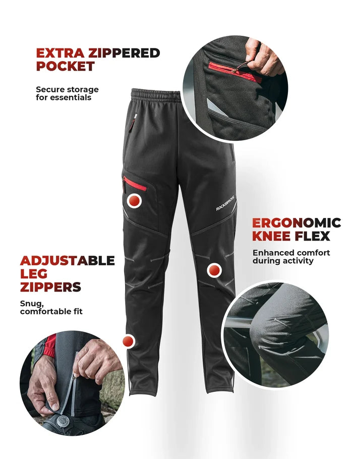 Winter Cycling Clothing Set with Windproof Jacket & Trousers