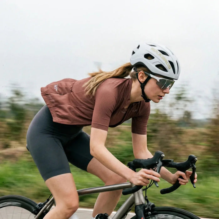 Women's 2-in-1 Short Sleeve Cycling Jersey#Color_Brick Red