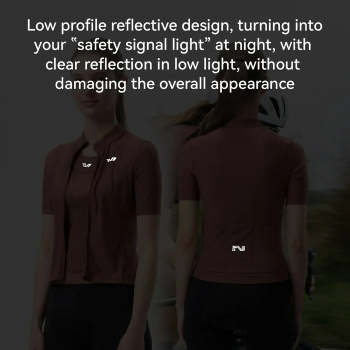Women's 2-in-1 Short Sleeve Cycling Jersey#Color_Brick Red