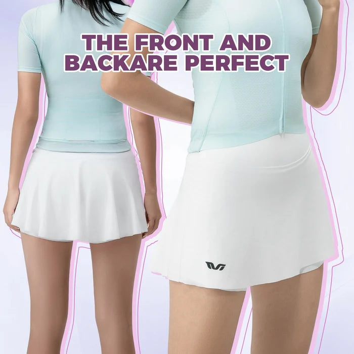 Cycling Skirt with Shorts | Women's Bike Skort High Waist Breathable#Color_White