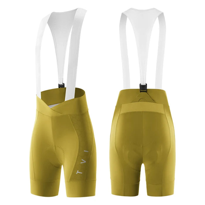 Women’s Cycling Bib Shorts with Magnetic Straps & Padding UK#color_Orange Yellow
