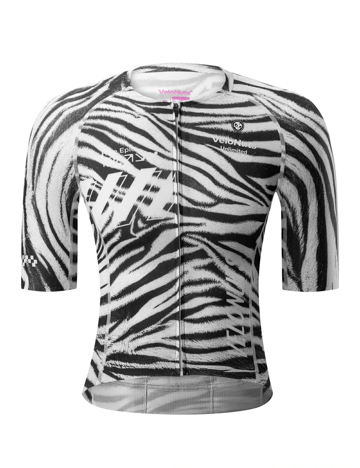 VeloNuts women’s cycling jersey zebra stripe breathable