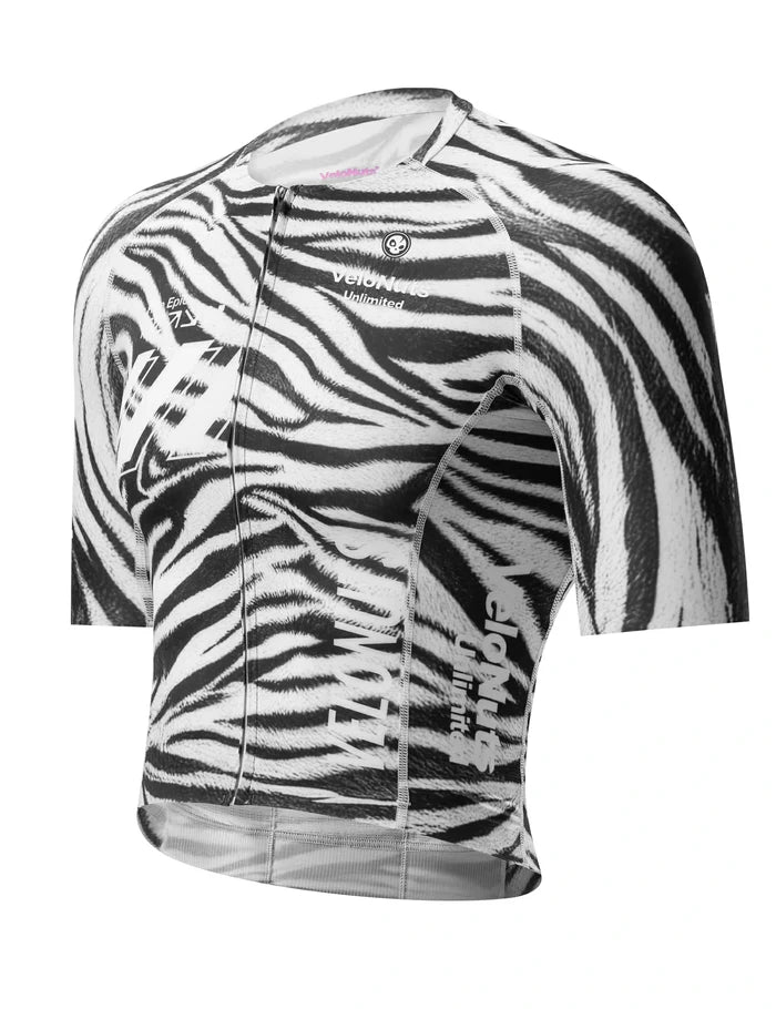 VeloNuts women’s cycling jersey zebra stripe breathable